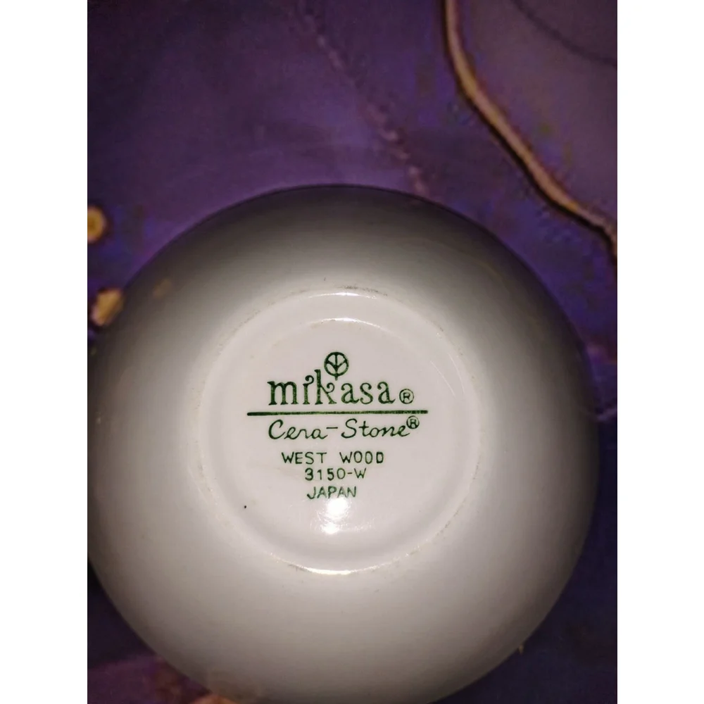 MCM‎ Mikasa Cera Stone West Wood Pattern 3150-W Ceramic Bowl Japan